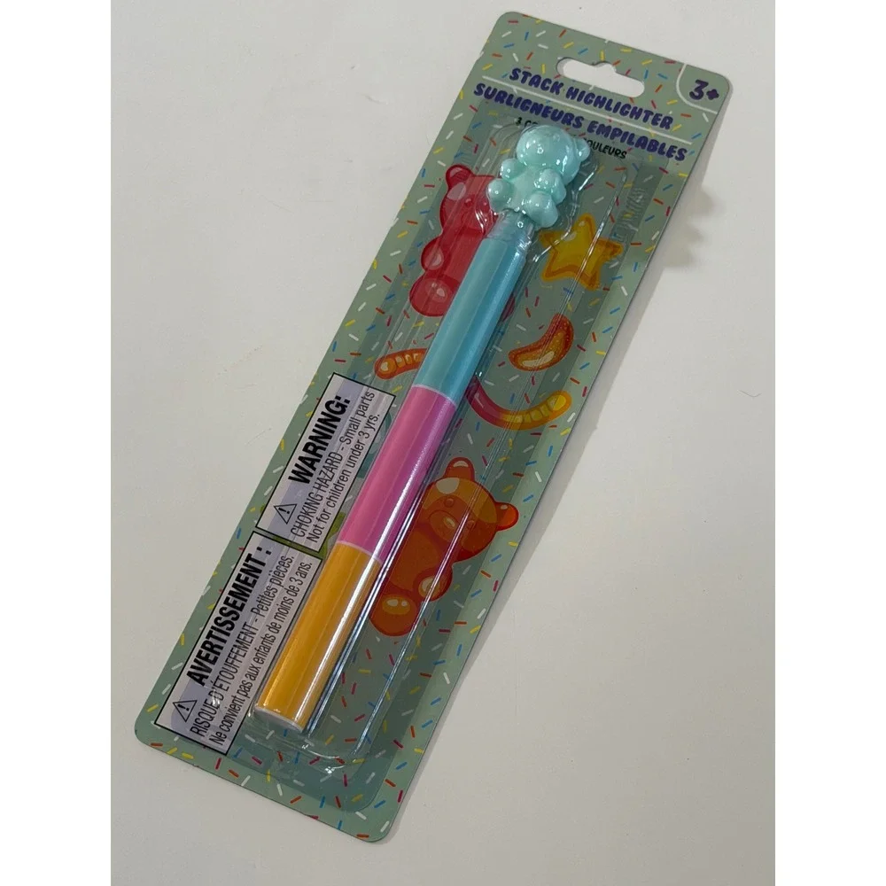 Gummy Bear‎ Stackable Highlighter 3 Colors Teal Pink Yellow Multi-Color Marker